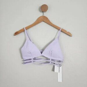 NEW Jonathan Simkhai Eunice Strappy Swimsuit Top in Lupine Purple